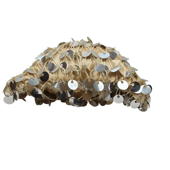 Cream & Gold Macrame & Wood Hoop Top Handle Tote/Purse - Picture 7 of 13